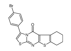 3-p-Bromophenyl-6,7,8,9-tetrahydro<1>benzothieno<2,3-d>thiazolo<3,2-a>pyrimidin-5(H)-one Structure