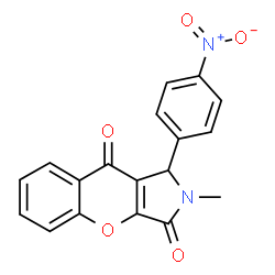 1-{4-nitrophenyl}-2-methyl-1,2-dihydrochromeno[2,3-c]pyrrole-3,9-dione结构式