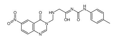 N-[(4-methylphenyl)carbamoyl]-2-[(6-nitro-4-oxo-quinazolin-3-yl)methyl amino]acetamide Structure