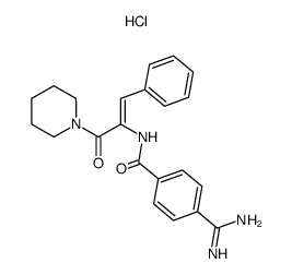 4-Carbamimidoyl-N-[(Z)-2-phenyl-1-(piperidine-1-carbonyl)-vinyl]-benzamide; hydrochloride结构式