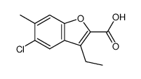 5-chloro-3-ethyl-6-methyl-benzofuran-2-carboxylic acid结构式