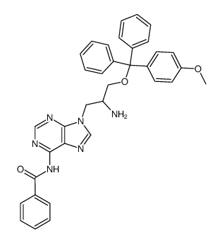 (+/-)-N-(9-{2-amino-3-[(4-methoxytrityl)oxy]propyl}-9H-purin-6-yl)benzamide结构式