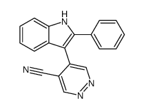 5-(2-phenyl-1H-indol-3-yl)pyridazine-4-carbonitrile结构式