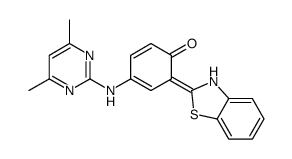 6-(3H-1,3-benzothiazol-2-ylidene)-4-[(4,6-dimethylpyrimidin-2-yl)amino]cyclohexa-2,4-dien-1-one Structure