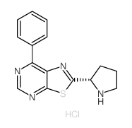 (S)-7-苯基-2-(吡咯烷-2-基)噻唑并[5,4-d]嘧啶盐酸盐结构式