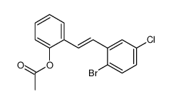 2-[(1E)-2-(2-溴-5-氯苯基)乙烯基]苯酚乙酸酯结构式