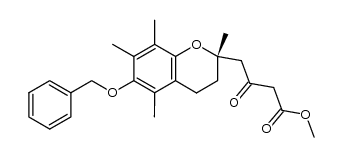 (S)-3-oxo-4-[3,4-dihydro-2,5,7,8-tetramethyl-6-benzyloxychroman-2-yl]butanoic acid methyl ester Structure