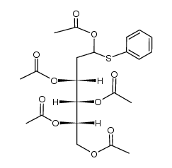 1,3,4,5,6-Penta-O-acetyl-2-desoxy-L-gulo-S-phenyl-hemithioacetal Structure