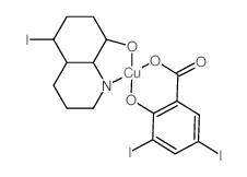 Copper,(2-hydroxy-3,5-diiodobenzoato-O1,O2)(5-iodo-8-quinolinolato-N1,O8)- (9CI) structure