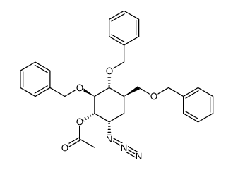 (1R,2R,3S,4S,6R)-3-O-Acetyl-4-azido-1,2-di-O-benzyl-6-((benzyloxy)methyl)-1,2,3-cyclohexanetriol Structure