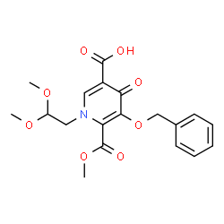 5-(Benzyloxy)-1-(2,2-dimethoxyethyl)-6-(methoxycarbonyl)-4-oxo-1,4-dihydropyridine-3-carboxylic acid structure