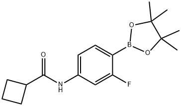 2-氟-4-(环丁基甲酰胺基)苯基硼酸频哪醇酯结构式