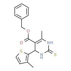 benzyl 6-methyl-4-(3-methylthiophen-2-yl)-2-thioxo-1,2,3,4-tetrahydropyrimidine-5-carboxylate structure