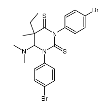 1,3-Bis(4-bromphenyl)-6-(dimethylamino)-5-ethyl-5,6-dihydro-5-methyl-2,4(1H,3H)-pyrimidindithion Structure