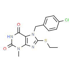 7-(4-chlorobenzyl)-8-(ethylthio)-3-methyl-3,7-dihydro-1H-purine-2,6-dione Structure