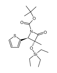 (3R,4S)-3-Methyl-2-oxo-4-thiophen-2-yl-3-triethylsilanyloxy-azetidine-1-carboxylic acid tert-butyl ester结构式