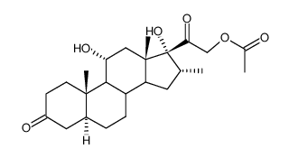 21-Acetoxy-11α,17α-dihydroxy-16β-methyl-pregnan-3,20-dion结构式