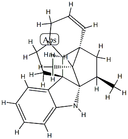 (5α,12β,19α,20R)-6,7-Didehydro-3β-methyl-2α,20-cycloaspidospermidine结构式