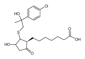 7-{(S)-2-[2-(4-Chloro-phenyl)-2-hydroxy-propylsulfanyl]-3-hydroxy-5-oxo-cyclopentyl}-heptanoic acid结构式