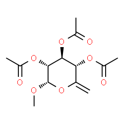 1-O-Methyl-2-O,3-O,4-O-triacetyl-5,6-didehydro-6-deoxy-α-D-glucopyranose结构式