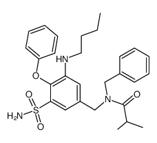 N-benzyl-N-(3-n-butylamino-4-phenoxy-5-sulfamylbenzyl)-isobutyrylamide Structure