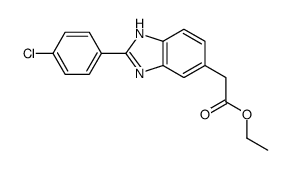 ethyl 2-[2-(4-chlorophenyl)-3H-benzimidazol-5-yl]acetate结构式