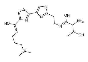 3-[[2-[2-[2-[(2-amino-3-hydroxybutanoyl)amino]ethyl]-1,3-thiazol-4-yl]-1,3-thiazole-4-carbonyl]amino]propyl-dimethylsulfanium Structure