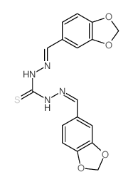 1,3-bis(benzo[1,3]dioxol-5-ylmethylideneamino)thiourea structure