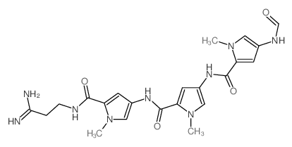 1H-Pyrrole-2-carboxamide,N-[5-[[(3-amino-3-iminopropyl)amino]carbonyl]-1-methyl-1H-pyrrol-3-yl]-4-[[[4-(formylamino)-1-methyl-1H-pyrrol-2-yl]carbonyl]amino]-1-methyl- Structure