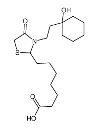 7-[3-[2-(1-hydroxycyclohexyl)ethyl]-4-oxo-1,3-thiazolidin-2-yl]heptanoic acid Structure