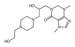 6(1H)-Purinone, 2,3-dihydro-3,7-dimethyl-1-(2-hydroxy-3-(4-(2-hydroxye thyl)piperazinyl)propyl)- Structure