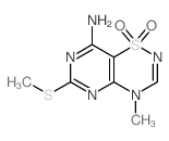 8-Amino-4-methyl-6-(methylthio)-4H-pyrimido(4,5-e)(1,2,4)thiadiazine 1,1-dioxide Structure