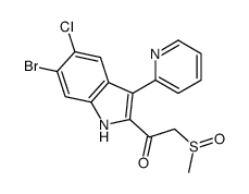 1-(6-bromo-5-chloro-3-pyridin-2-yl-1H-indol-2-yl)-2-methylsulfinylethanone Structure