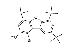 1-bromo-4,6,8-tri-tert-butyl-2-methoxydibenzo[b,d]furan结构式