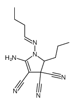 5-amino-1-(butylideneamino)-2-propyl-1,2-dihydro-3H-pyrrole-3,3,4-tricarbonitrile Structure