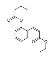 2-(3-ethoxy-3-oxoprop-1-enyl)phenyl butyrate structure