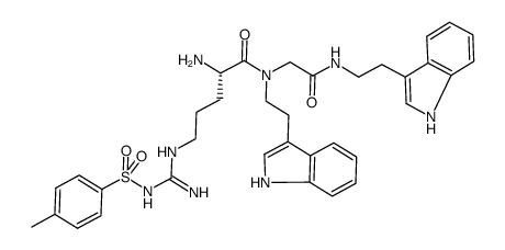 [NG-tosyl-L-arginyl]-N-[2-(indol-3-yl)ethyl]glycine 2-(indol-3-yl)ethylamide结构式