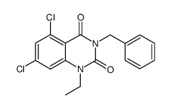 3-benzyl-5,7-dichloro-1-ethyl-1H-quinazoline-2,4-dione结构式