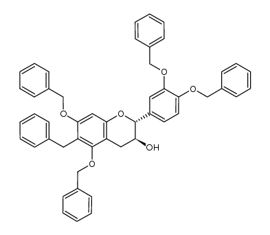 6-C-benzyl-5,7,3',4'-tetra-O-benzyl-(+)-catechin结构式