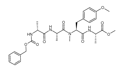 methyl N-Cbz-D-alanyl-L-alanyl-N,O-dimethyl-L-tyrosyl-L-alaninate Structure