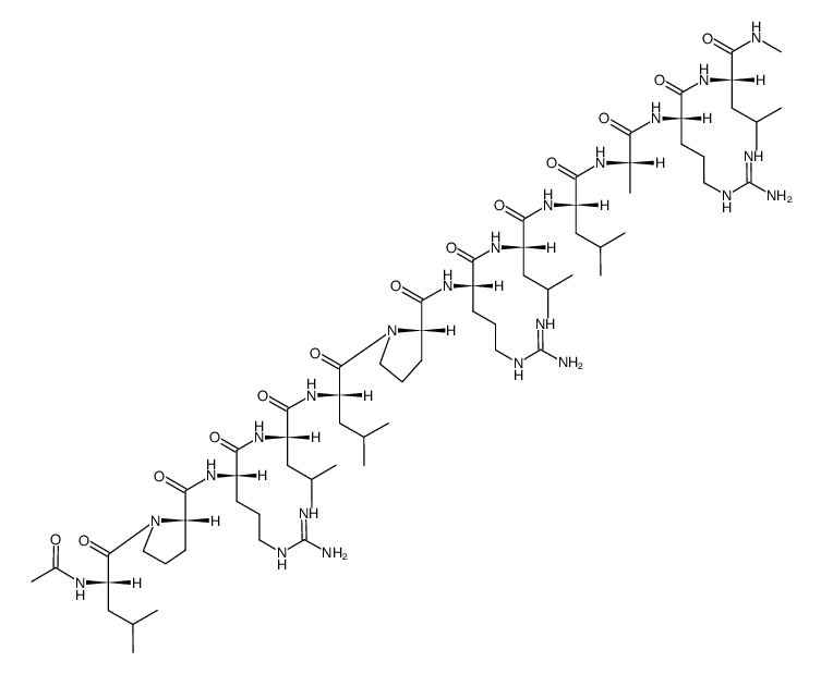 Ac-Leu-Pro-Arg-Leu-Leu-Pro-Arg-Leu-Leu-Ala-Arg-Leu-NHCH3 Structure