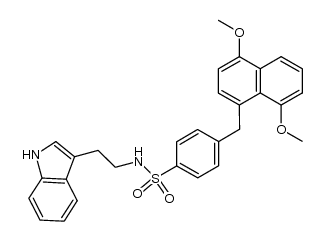 N-(2-(1H-indol-3-yl)ethyl)-4-((4,8-dimethoxynaphthalen-1-yl)methyl)benzenesulfonamide Structure