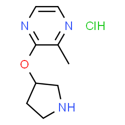 2-Methyl-3-(pyrrolidin-3-yloxy)pyrazine hydrochloride structure