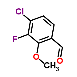 4-Chloro-3-fluoro-2-methoxybenzaldehyde结构式