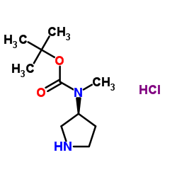 2-Methyl-2-propanyl methyl[(3S)-3-pyrrolidinyl]carbamate hydrochloride (1:1) Structure