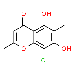 8-Chloro-5,7-dihydroxy-2,6-dimethyl-4H-1-benzopyran-4-one结构式