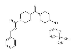 4-(4-tert-butoxycarbonylamino-piperidine-1-carbonyl)-piperidine-1-carboxylic acid benzyl ester Structure