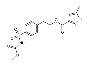 {4-[2-(5-methyl-isoxazole-3-carbonylamino)-ethyl]-benzenesulfonyl}-carbamic acid methyl ester结构式