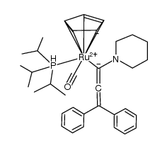 [Ru(η(5)-C5H5)(C(NC5H10)=C=CPh2)(CO)(PiPr3)] Structure