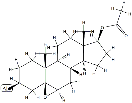 5,6β-Epoxy-3β-fluoro-5β-androstan-17β-ol acetate structure